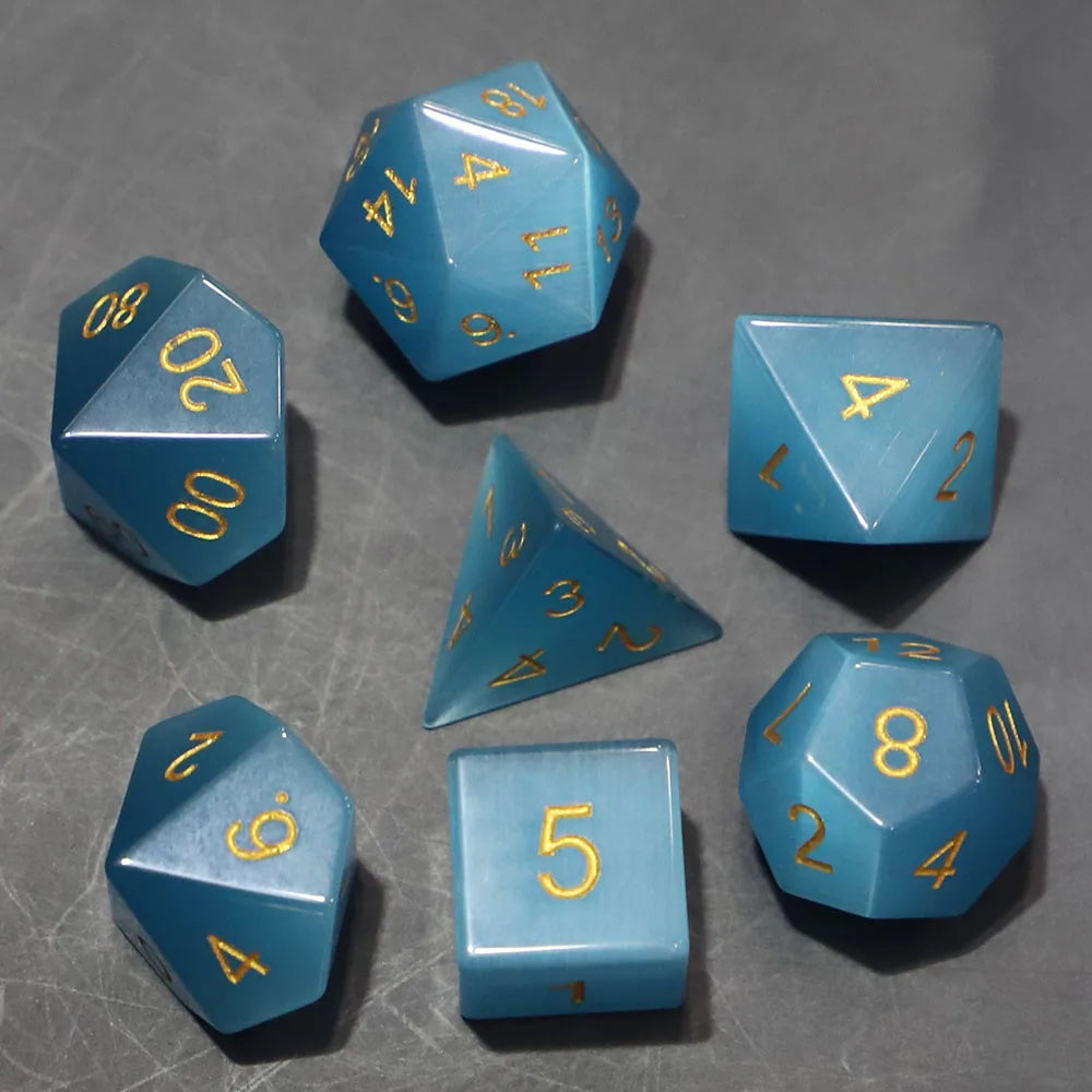 Fashion Natural Stone Hand Carved Polyhedral Dice Sets Healing Crystal Dungeon Dragons Table Board Roll Playing Games Craft Gift