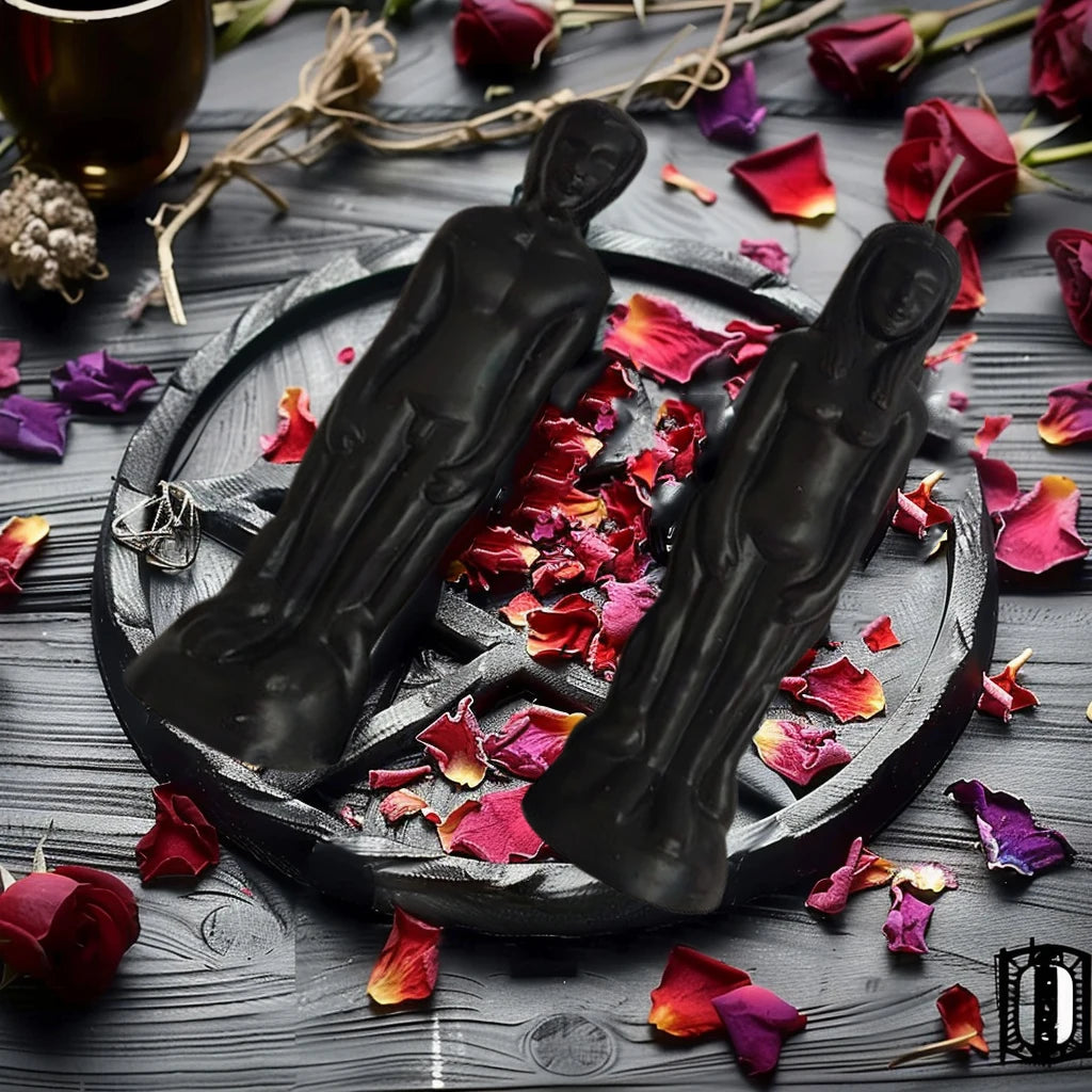 1pcs Black Candle Ritual Female Male Figure Human Candle Soy Wax Paraffin Wax Hoodoo Candles for Spells and Altars