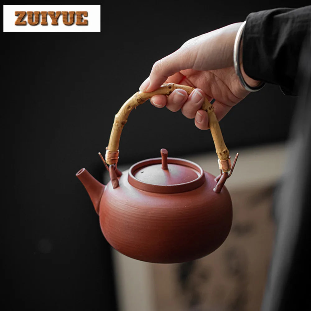 570ml Handmade Stoneware Tea Making Set Japanese Tea Stove Teapot Heating Base Household Teapot Warmer Kettle Stand Tea Ceremony