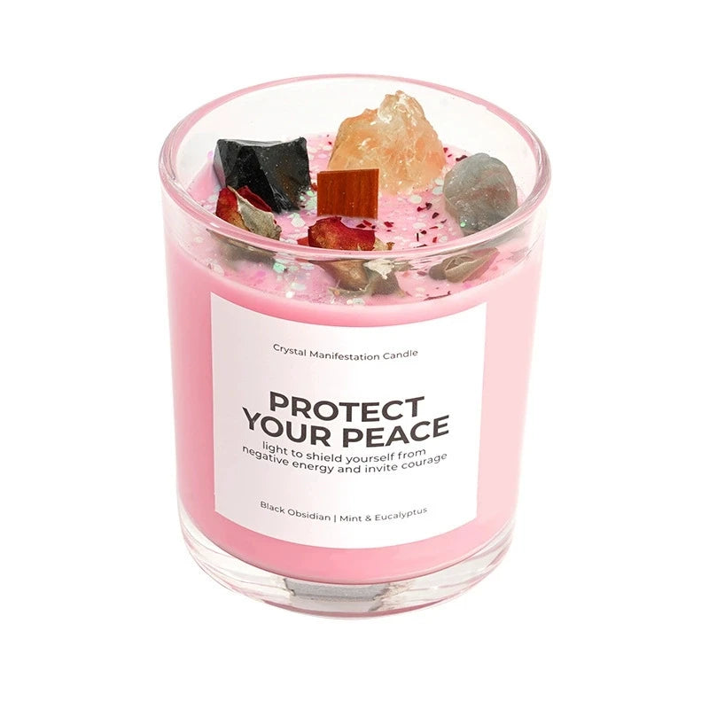 1 pc Crystal-Cut Glass Candle Romantic Soy Wax Scented Gift for Birthday & Home Decor, Luxury Guest Present