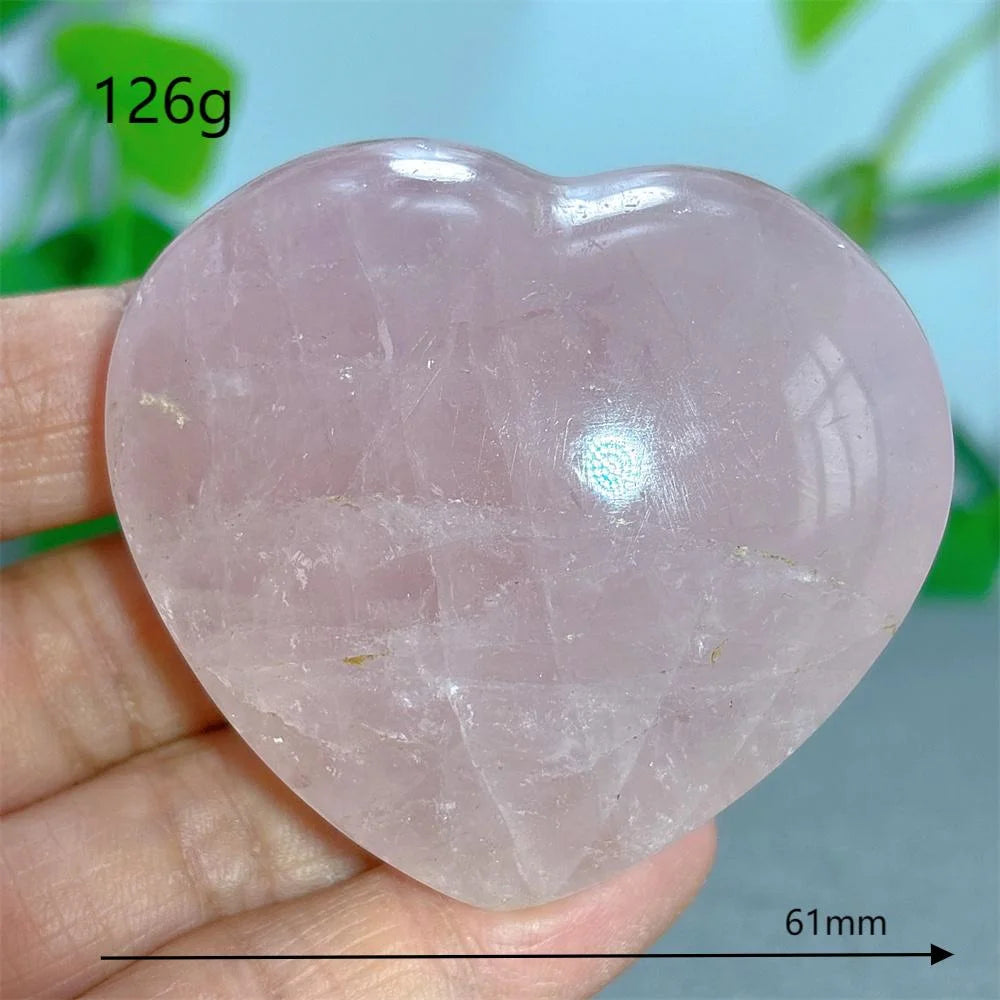 Rose Quartz Heart Crystal Natural Stone Quartz Stone Minerals Home Decoration Reiki Craft Gifts Energy Healing Luck Love