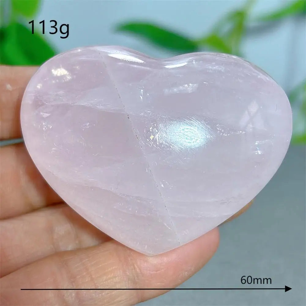 Rose Quartz Heart Crystal Natural Stone Quartz Stone Minerals Home Decoration Reiki Craft Gifts Energy Healing Luck Love