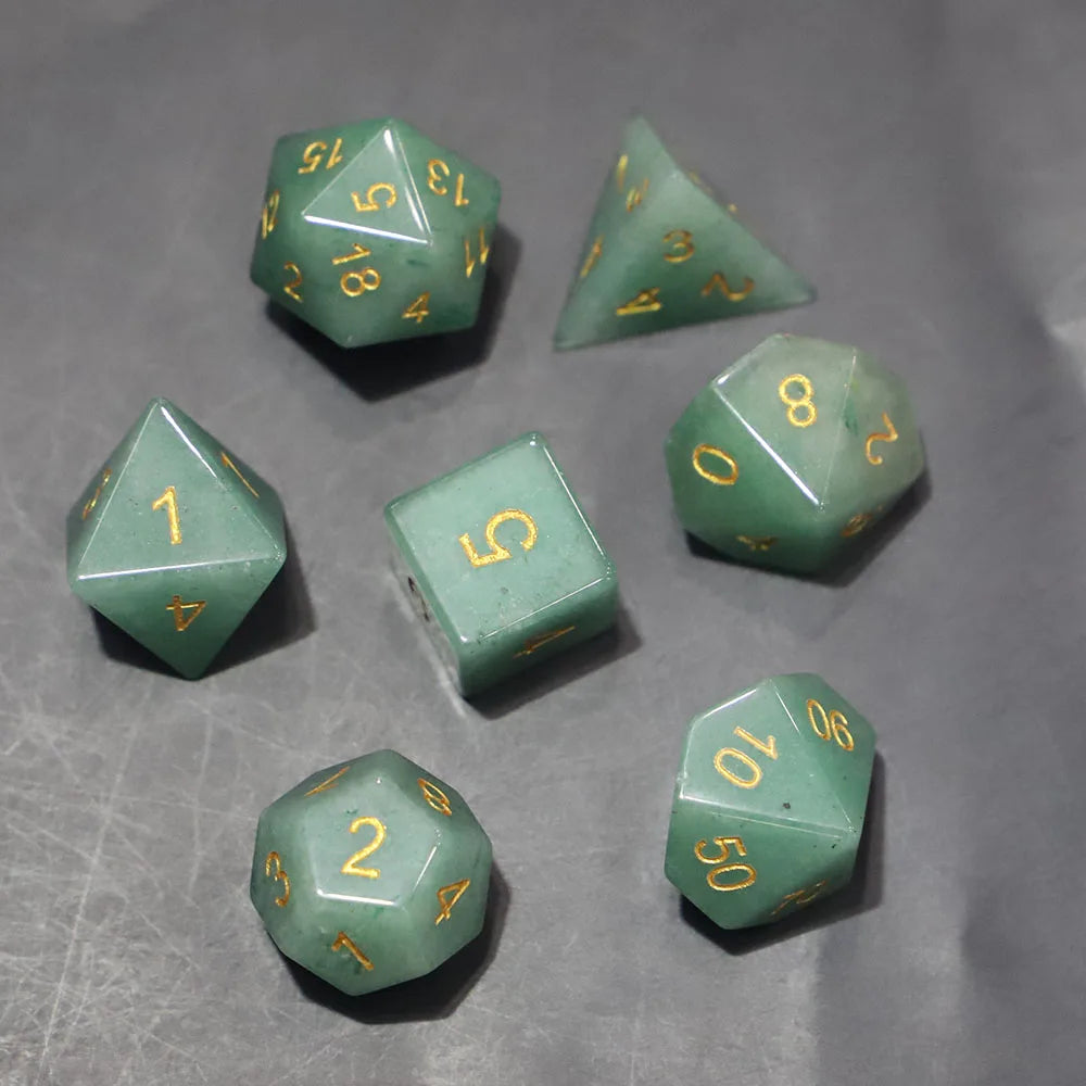Fashion Natural Stone Hand Carved Polyhedral Dice Sets Healing Crystal Dungeon Dragons Table Board Roll Playing Games Craft Gift