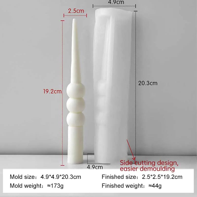 Geometric Long Rod Candle Mold Handmade Aroma Candle Silicone Molds Twist Spiral Long Pole Candle Making Supplies