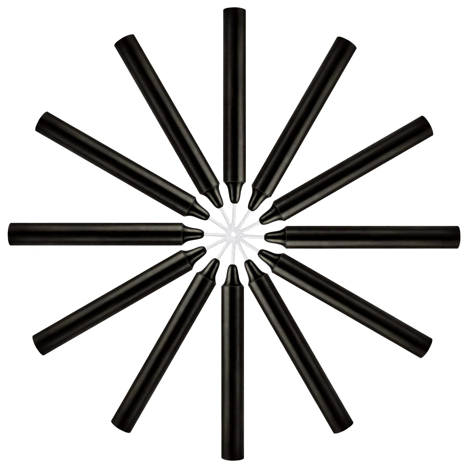 12 Pcs 3.9*0.4in (10.1*1.2cm) Black Small Rod Wax, Drip-Free, Smoke-Free and Fragrance-Free Home Dinner Candles, Hand-Pulled, High-Quality, Suitable for Various Places, Various Holidays.