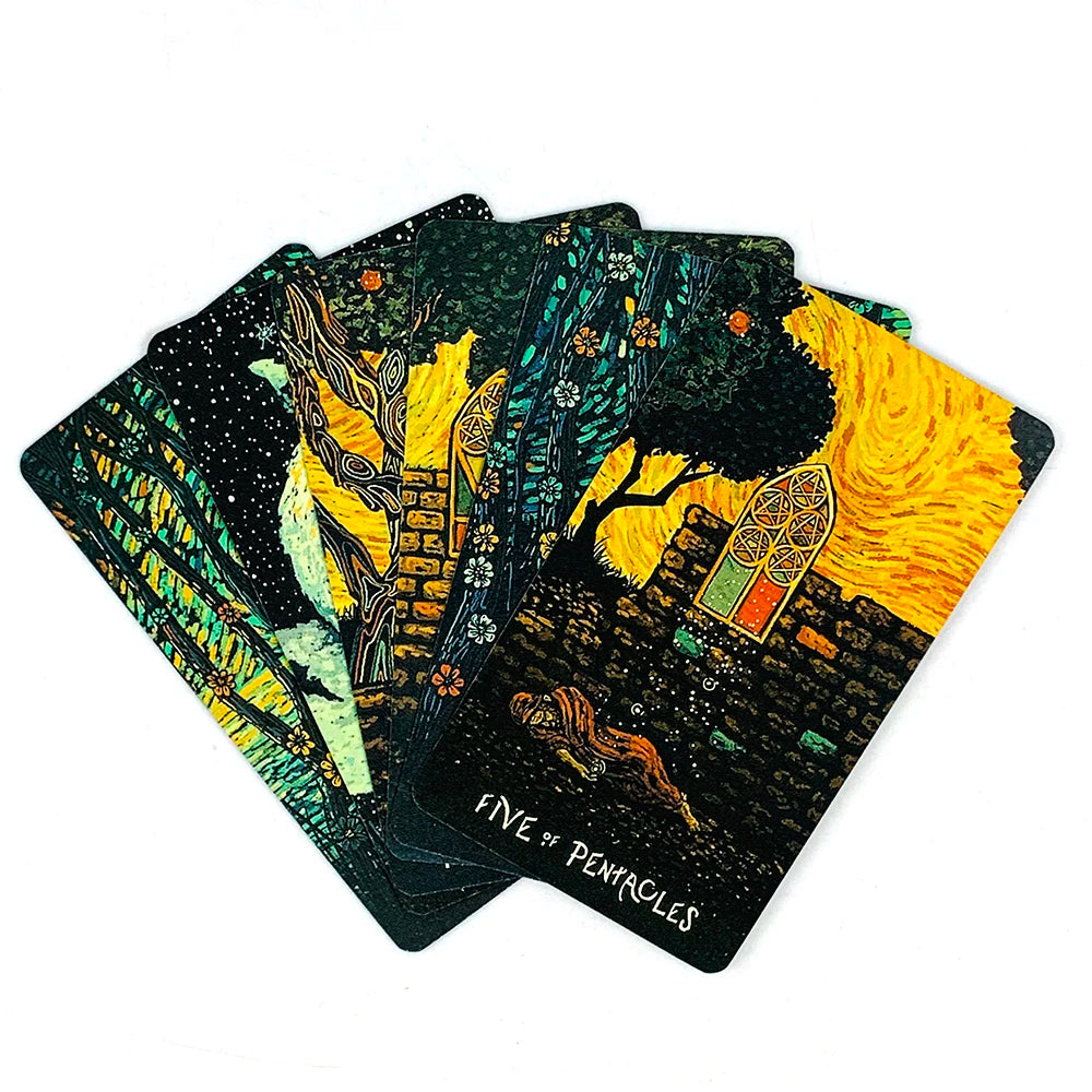 Metal Box Gilded Tarot Cards Deck With Paper Guidebook English Vision Divination Board Games,Family Gathering Board Playing Game