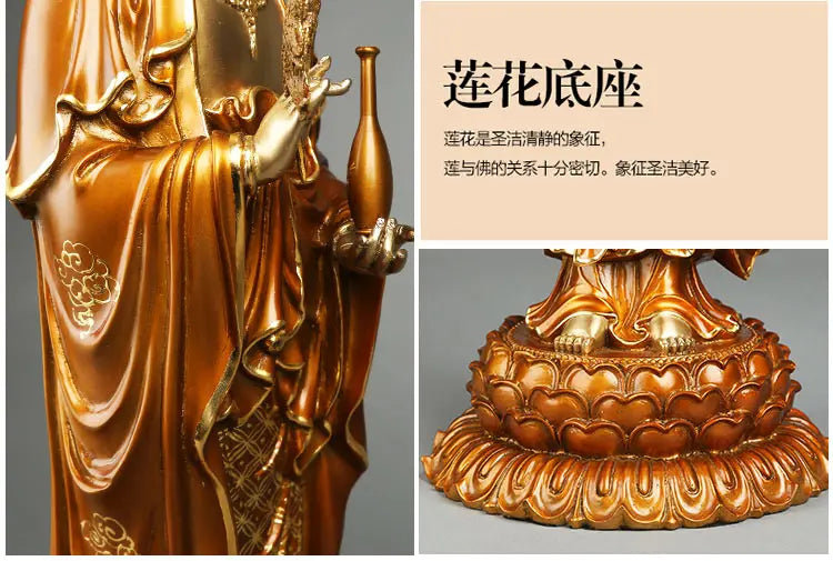 45CM 2022 TOP grade bless family Safety Health luck efficacious Talisman Buddhism brass GUANYIN Avalokitesvara Buddha statue