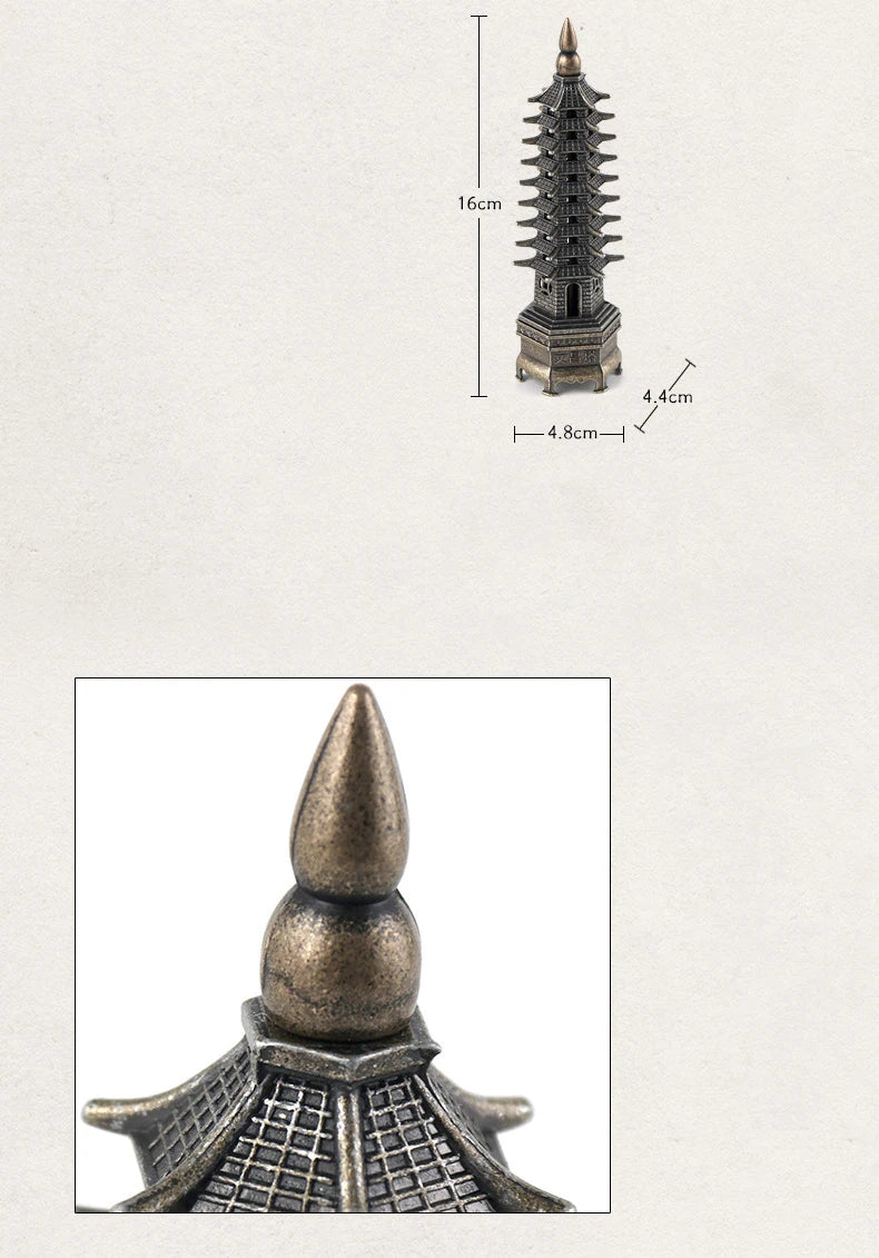 Chinese Pagoda Vertical Incense Burner Home Decor Sandalwood Burner 10.5cm Line Incense Stick Holder Incense Ornaments Tea Room