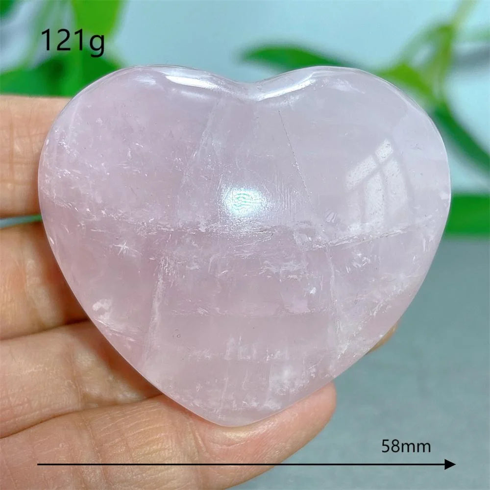 Rose Quartz Heart Crystal Natural Stone Quartz Stone Minerals Home Decoration Reiki Craft Gifts Energy Healing Luck Love