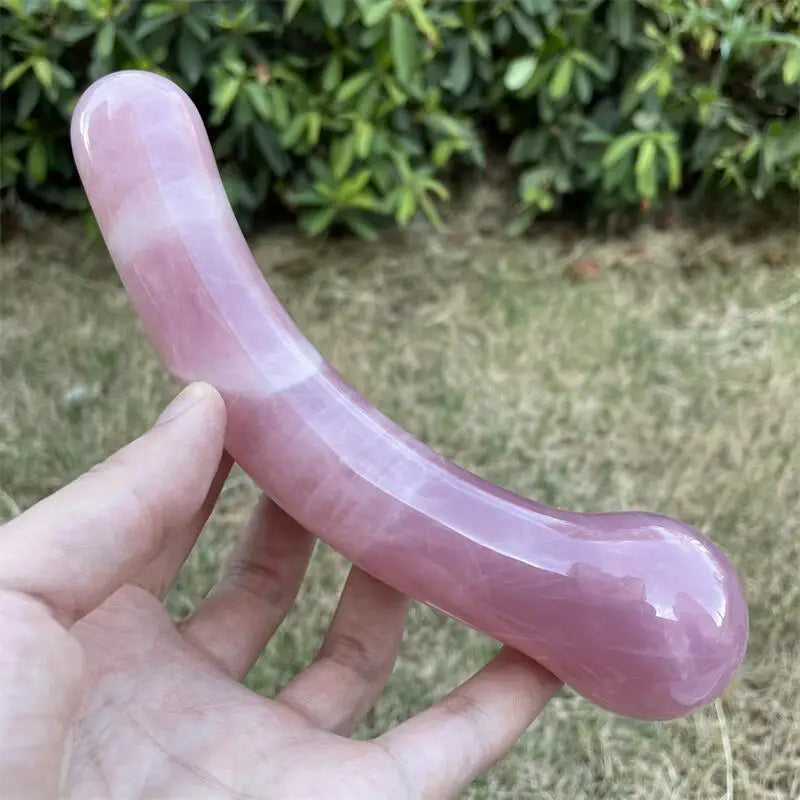18cm Natural Rose Quartz Crystal Large Massage Penis Wand Gemstone Yoni for Women Health Smooth Polished Gifts