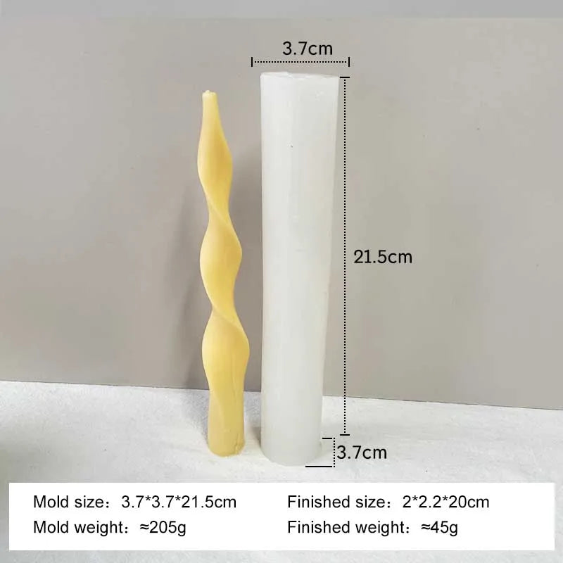 Geometric Long Rod Candle Mold Handmade Aroma Candle Silicone Molds Twist Spiral Long Pole Candle Making Supplies