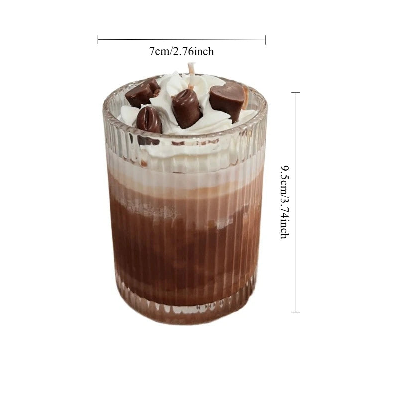 Iced Coffee Scented Candle Summer Inspired Scented Candle with Whipped Cream Chocolate Look Cozy  Aromatherapy Home Decor