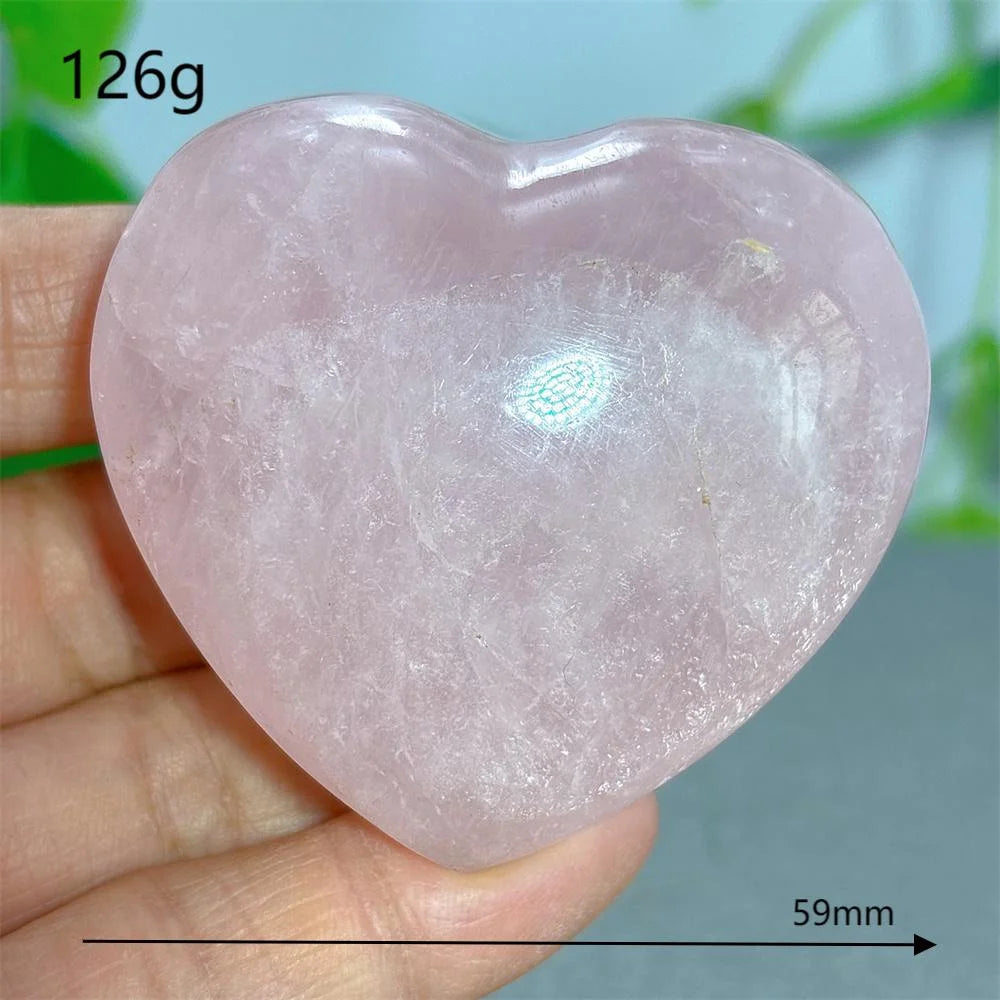 Rose Quartz Heart Crystal Natural Stone Quartz Stone Minerals Home Decoration Reiki Craft Gifts Energy Healing Luck Love