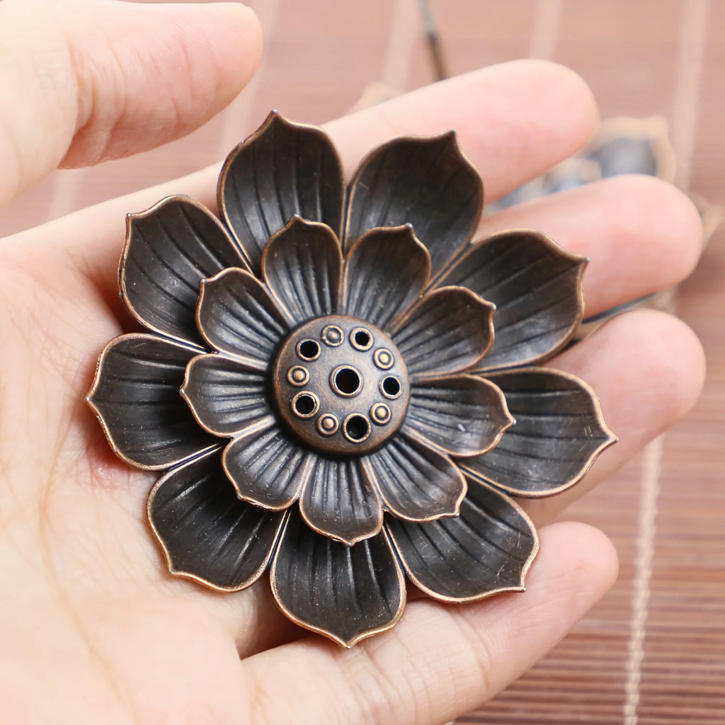 Alloy Incense Burner Lotus Multi-hole Wire Stick Holder Household Antique Incense Plate for Buddha Incense Holder Home Decor