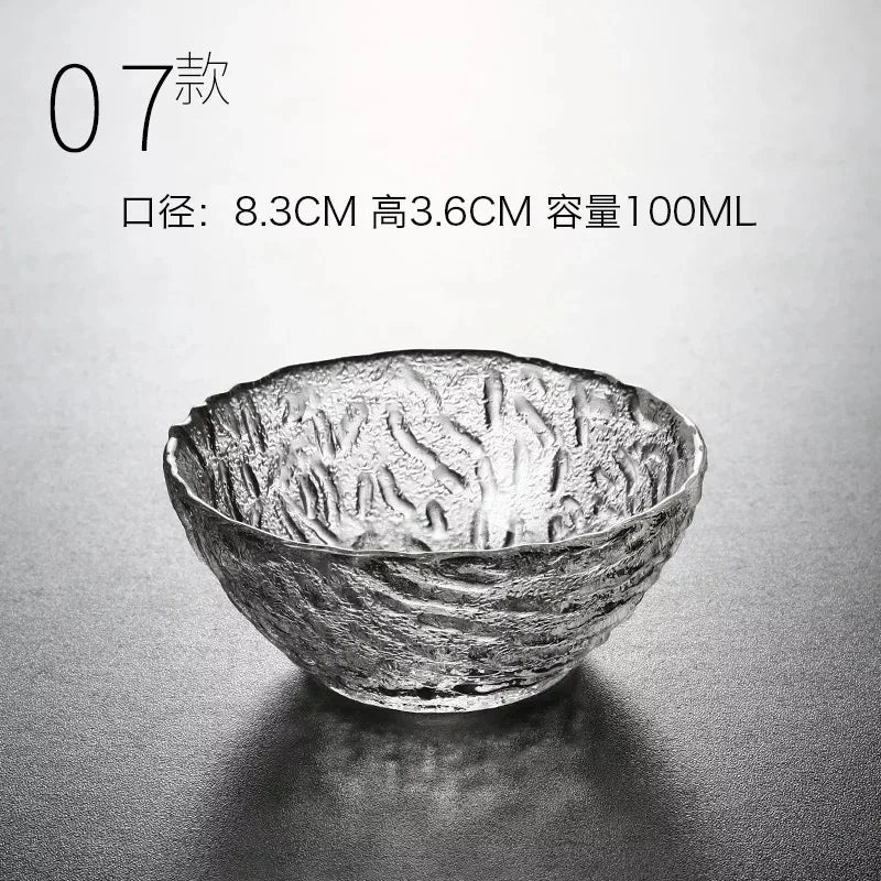 Tea Cup Japanese Style Hammered Pattern Master Cup Small Thickened Glass Cup Personal Handmade Single Cup Kung Fu Tea Set