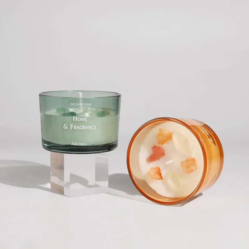 Handcrafted Crystal Scented Candles,  Light-scented Transparent Glass Cup Jar Candles, Festival And Birthday Gifts As Souvenirs