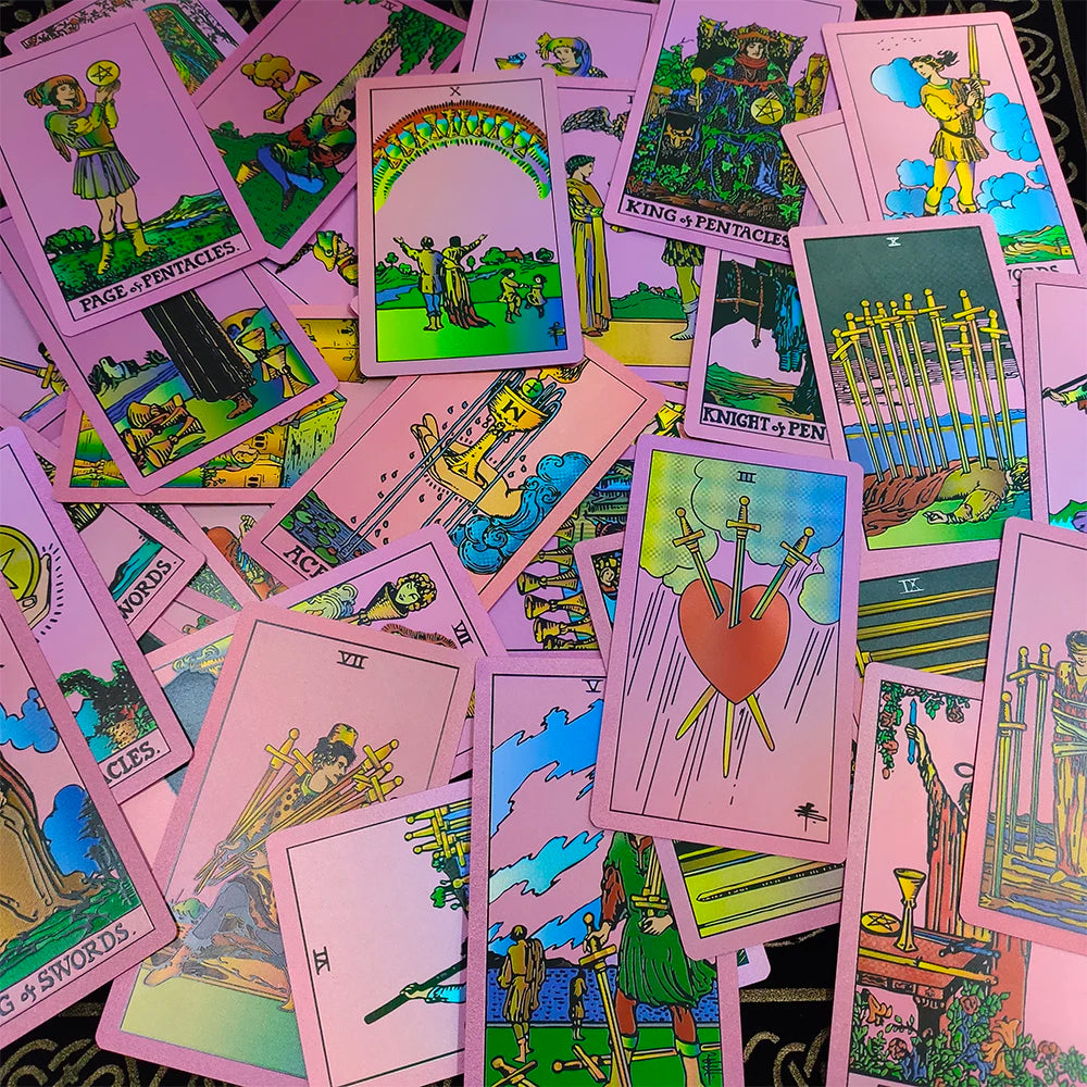 New Plastic Rider Waite Tarot Hot Stamping Gold Foil Tarot Exquisite Board Game Divination Cards For Collection