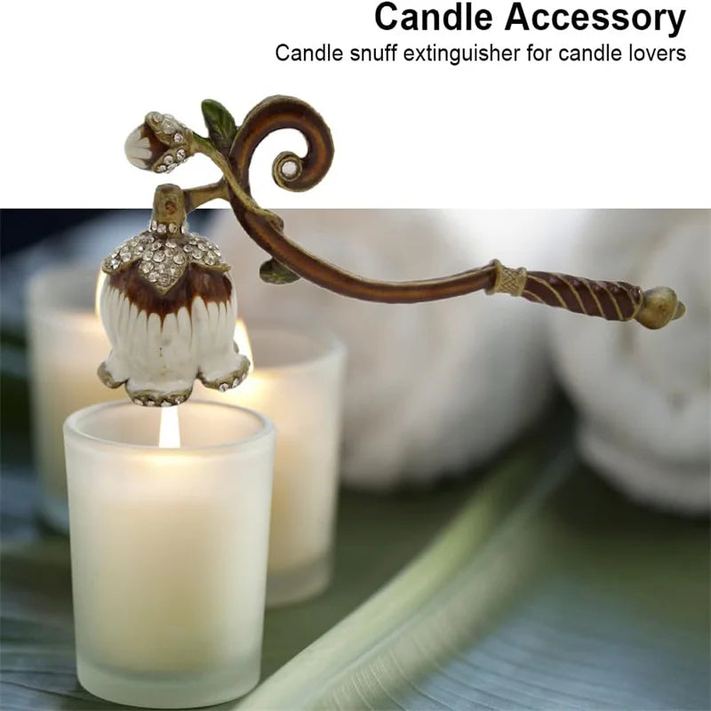 Elegant Candle Snuffer Candle Extinguisher Long Handle Candle Accessory Metal Wick Flame Snuffer Wick Snuffer Home Decor Gift