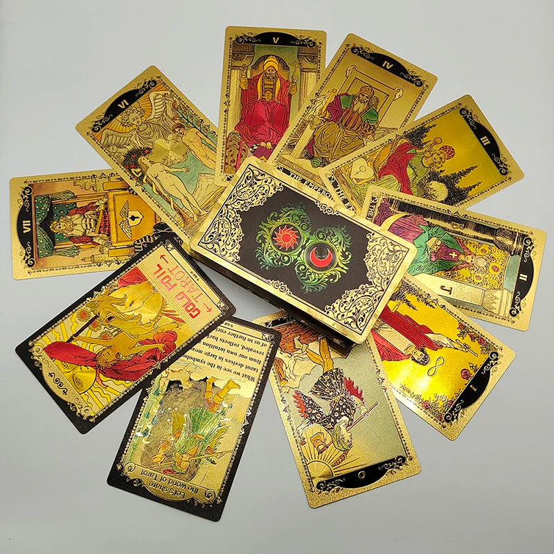 New Plastic Rider Waite Tarot Hot Stamping Gold Foil Tarot Exquisite Board Game Divination Cards For Collection