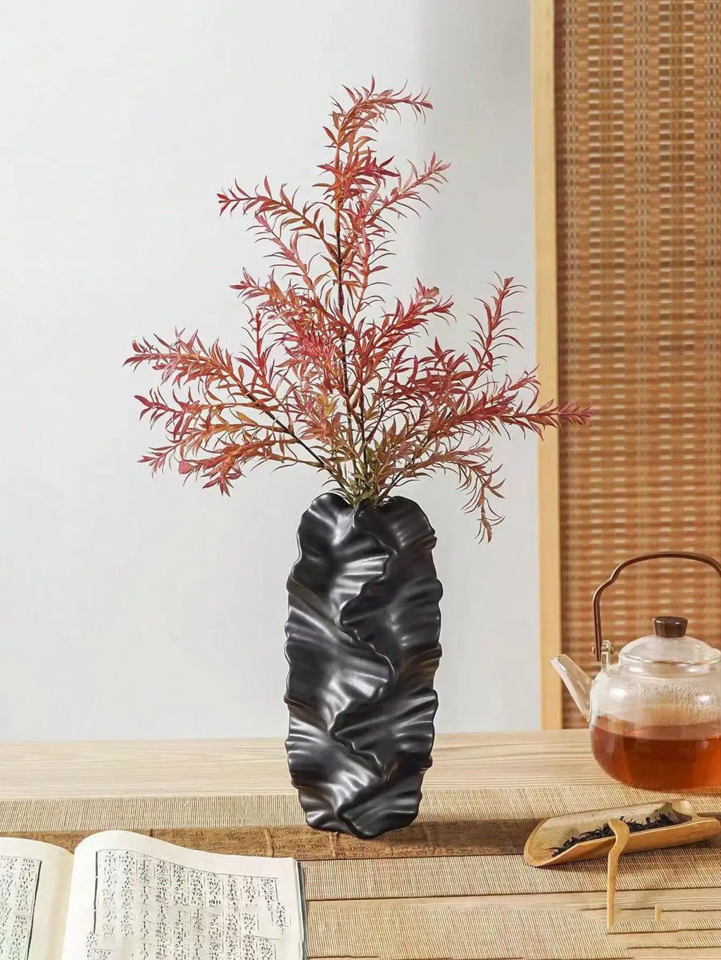 1Pc Handmade Resin Coral Vase Origami Geometric Texture Art Decor for Living Room & Study