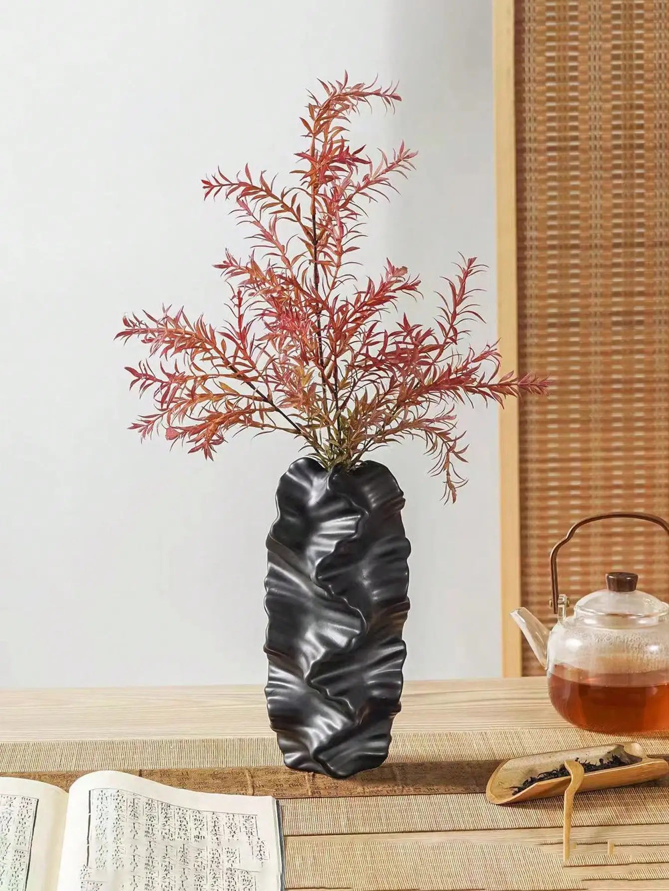 1Pc Handmade Resin Coral Vase Origami Geometric Texture Art Decor for Living Room & Study
