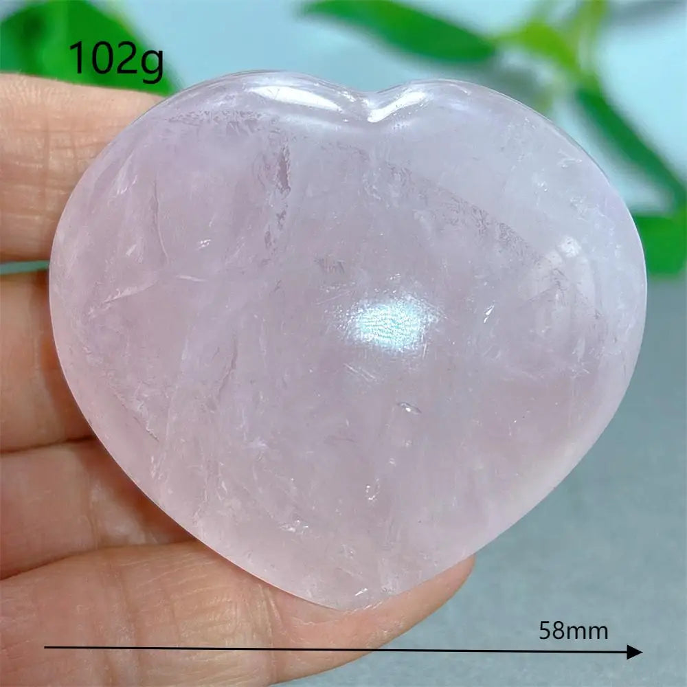 Rose Quartz Heart Crystal Natural Stone Quartz Stone Minerals Home Decoration Reiki Craft Gifts Energy Healing Luck Love