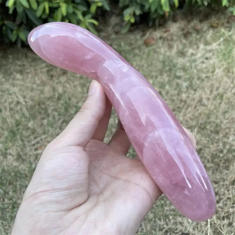 18cm Natural Rose Quartz Crystal Large Massage Penis Wand Gemstone Yoni for Women Health Smooth Polished Gifts