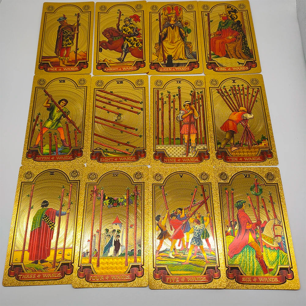 New Plastic Rider Waite Tarot Hot Stamping Gold Foil Tarot Exquisite Board Game Divination Cards For Collection