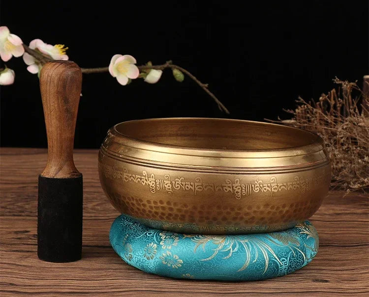 Tibetan Singing Bowl Buddhist Meditation Massage Yoga Chakra Nepal Singing Bowls Sound Healing Instruments with Accessories Gift