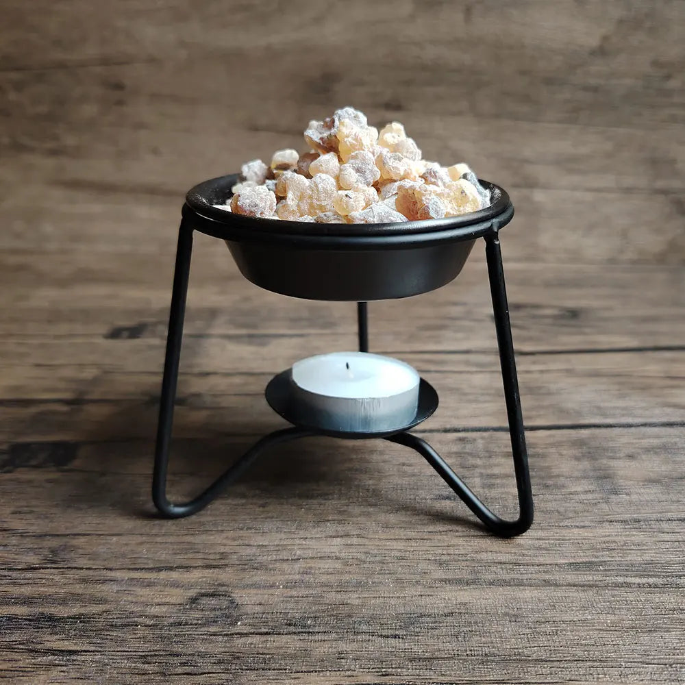 Resin Frankincense Essential Oil Diffuser Set Metal Candle Incense Burner for Meditation Yoga Home Church Ceremony Citrus Scent