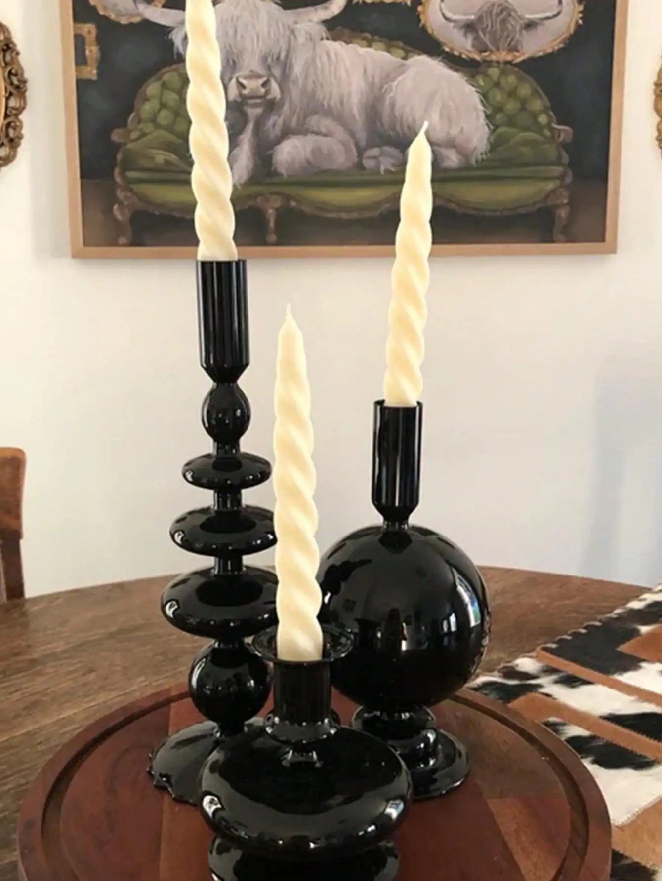 Long Decorated Candles Twisted Swirl 2pcs Taper Candle Unscented Pastel Soy Wax Candles Wedding Birthday Home Decoration