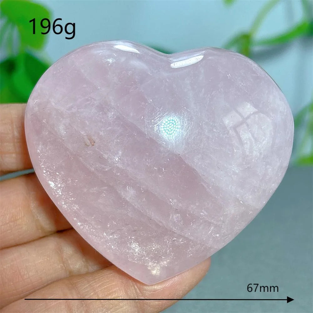 Rose Quartz Heart Crystal Natural Stone Quartz Stone Minerals Home Decoration Reiki Craft Gifts Energy Healing Luck Love