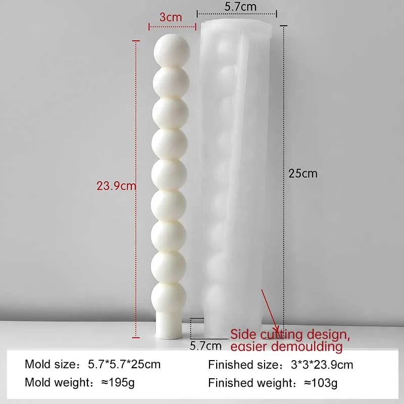 Geometric Long Rod Candle Mold Handmade Aroma Candle Silicone Molds Twist Spiral Long Pole Candle Making Supplies