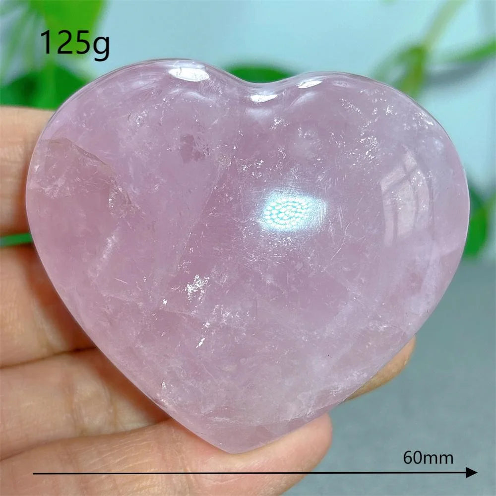 Rose Quartz Heart Crystal Natural Stone Quartz Stone Minerals Home Decoration Reiki Craft Gifts Energy Healing Luck Love