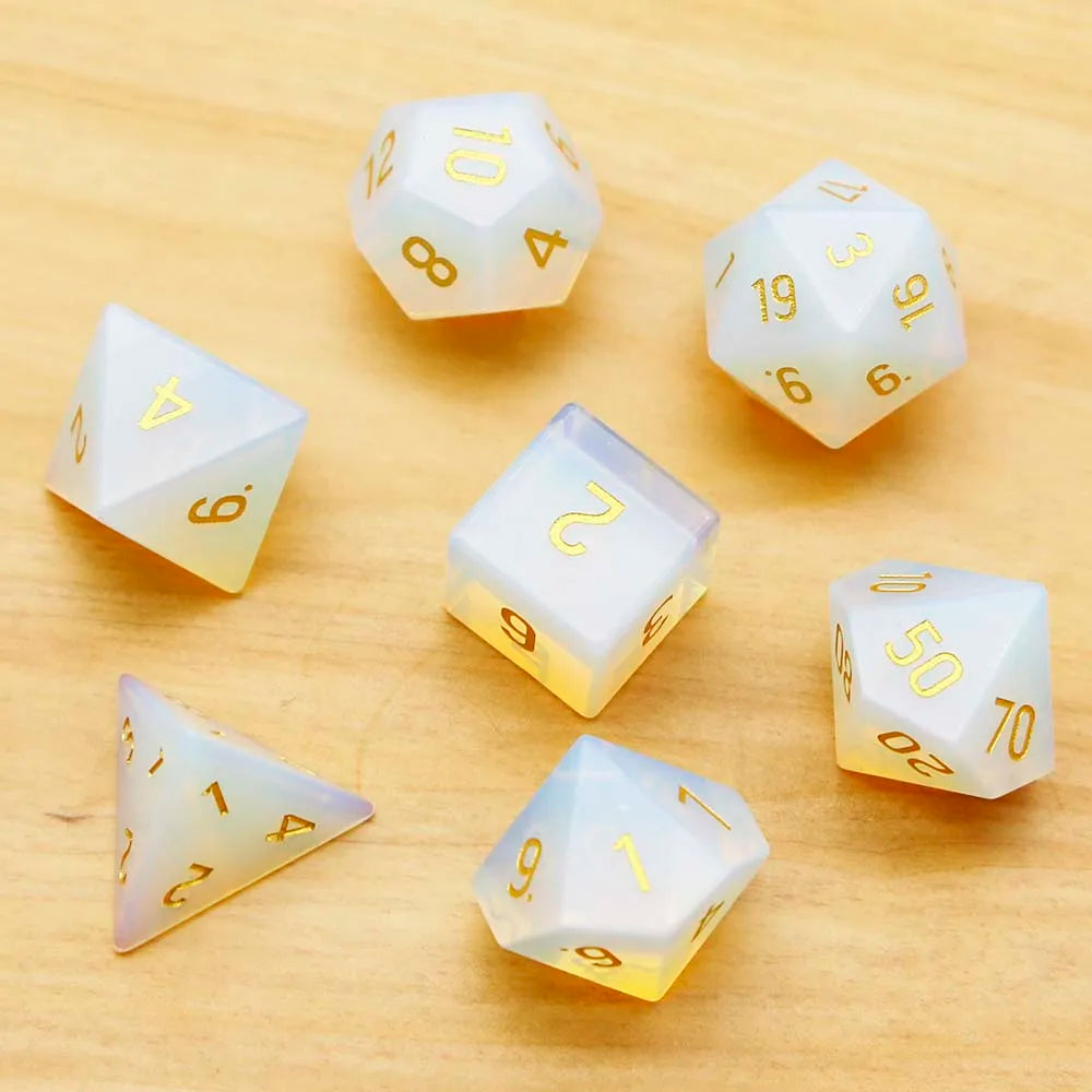 Fashion Natural Stone Hand Carved Polyhedral Dice Sets Healing Crystal Dungeon Dragons Table Board Roll Playing Games Craft Gift