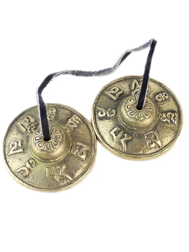 Tibetan Tingsha Cymbals Sanskrit Brass Chime Bells Meditation Gong for Spiritual Healing Mindfulness Yoga Buddhist