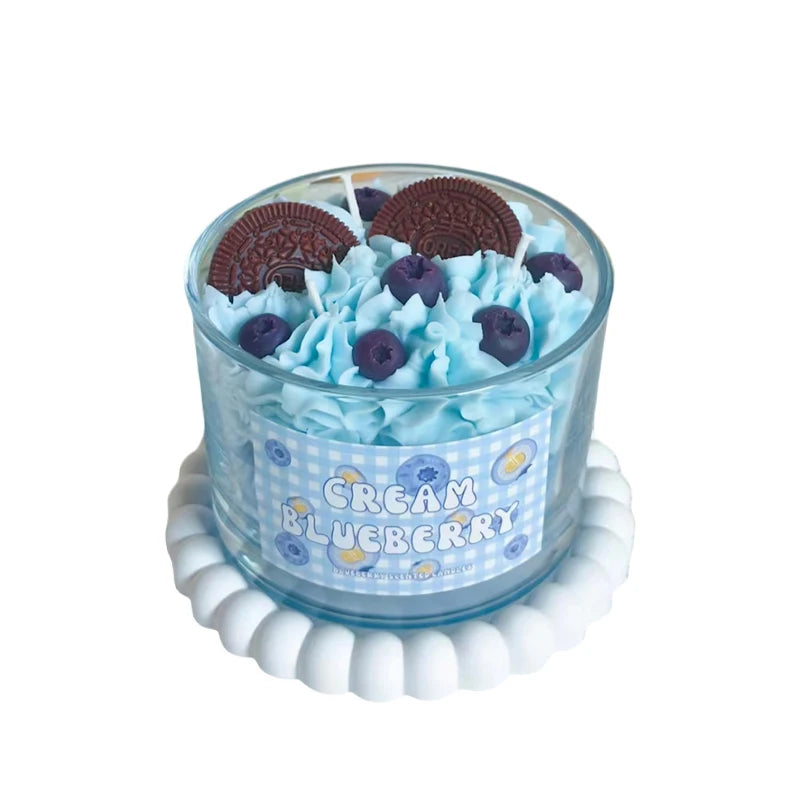 Handmade Fruit Cream Cup Scented Candle Set - Strawberry Blueberry Banana Fragrance Ornament Gift