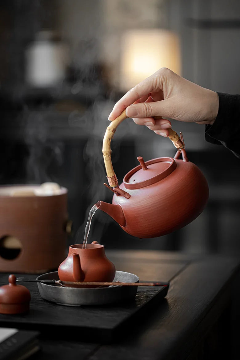 570ml Handmade Stoneware Tea Making Set Japanese Tea Stove Teapot Heating Base Household Teapot Warmer Kettle Stand Tea Ceremony