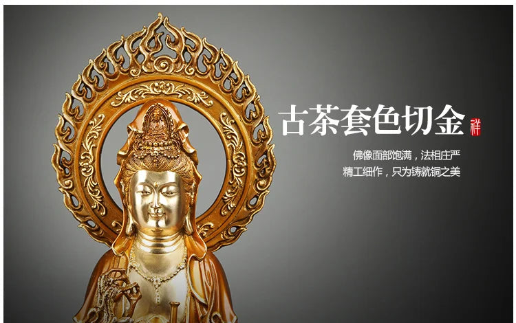 45CM 2022 TOP grade bless family Safety Health luck efficacious Talisman Buddhism brass GUANYIN Avalokitesvara Buddha statue