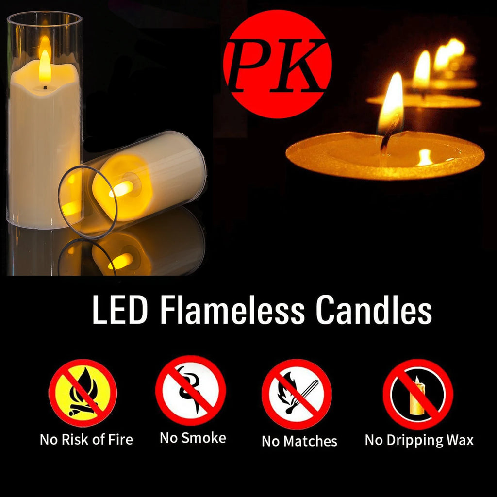 6-180PCS  Led Flameless Artificial Candles Acrylic Cup Led Candles Battery Operated Candle for Wedding Concert Activities Decor