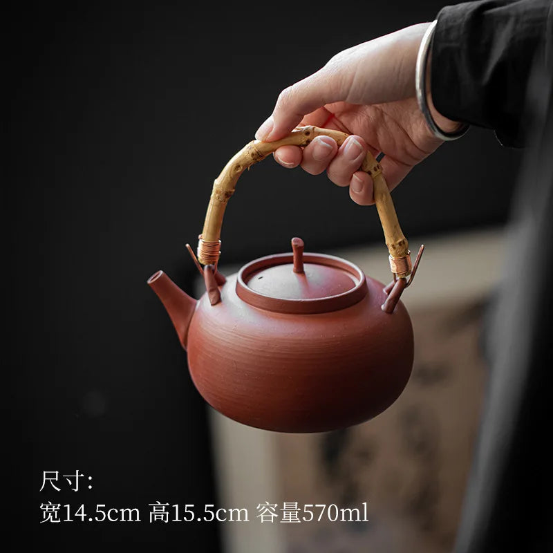 570ml Handmade Stoneware Tea Making Set Japanese Tea Stove Teapot Heating Base Household Teapot Warmer Kettle Stand Tea Ceremony