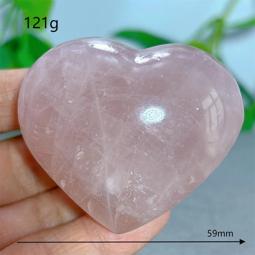 Rose Quartz Heart Crystal Natural Stone Quartz Stone Minerals Home Decoration Reiki Craft Gifts Energy Healing Luck Love