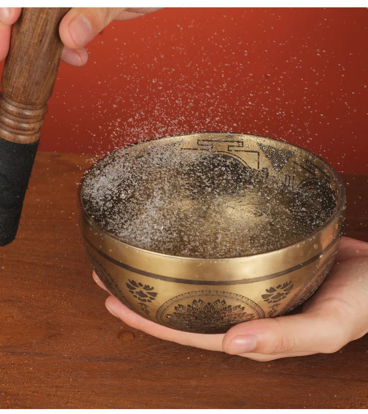 Nepal Handmade Tibetan Bowl Yoga Sound Healing Brass Tibetan Singing Bowls Professional Meditation Bowl Instruments Mindfulness