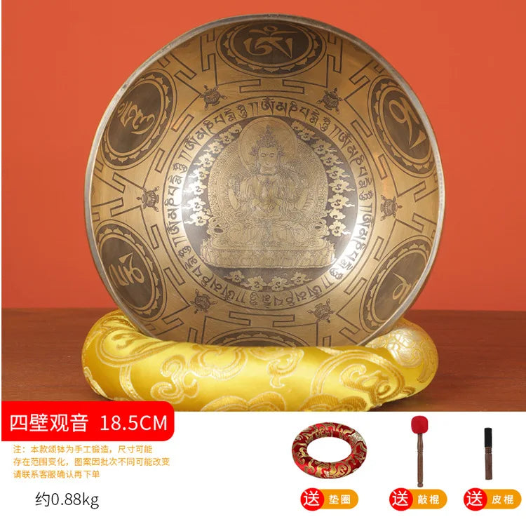 Nepal Handmade Tibetan Bowl Yoga Sound Healing Brass Tibetan Singing Bowls Professional Meditation Bowl Instruments Mindfulness