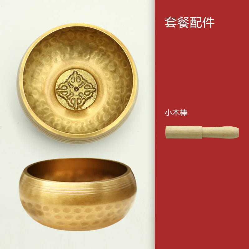 Nepalese Tibet Buddhist Sound Bowl Yoga Meditation Chanting Singing Bowl Brass Chime Handicraft Sound Therapy Musical Instrument