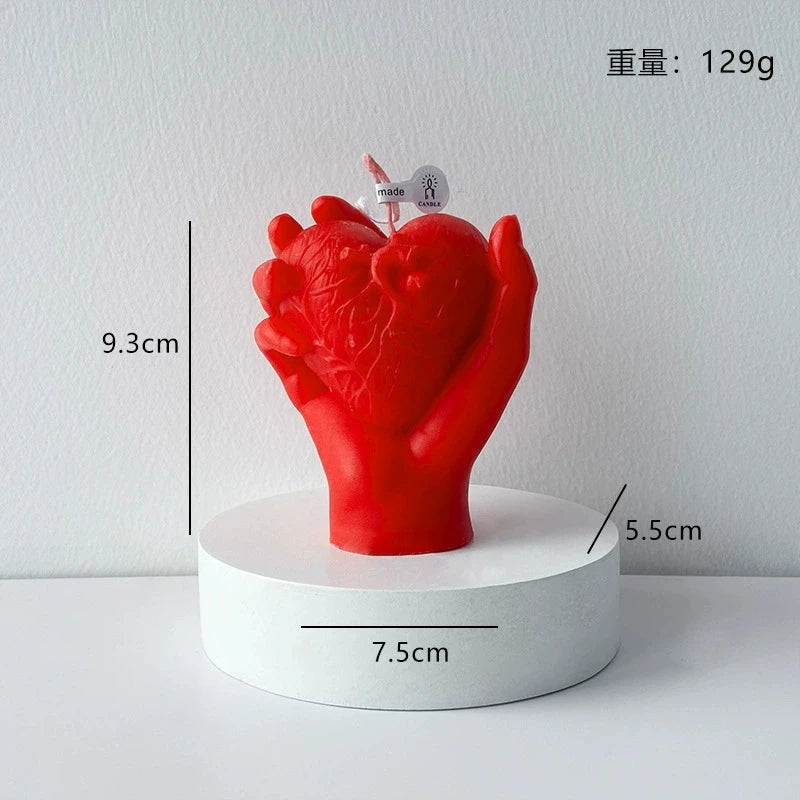 1Pc Handmade Heart Scented Candle - Ins Creative Valentine's Day Romantic Love Gift Home Fragrance Desktop Decorative Candle