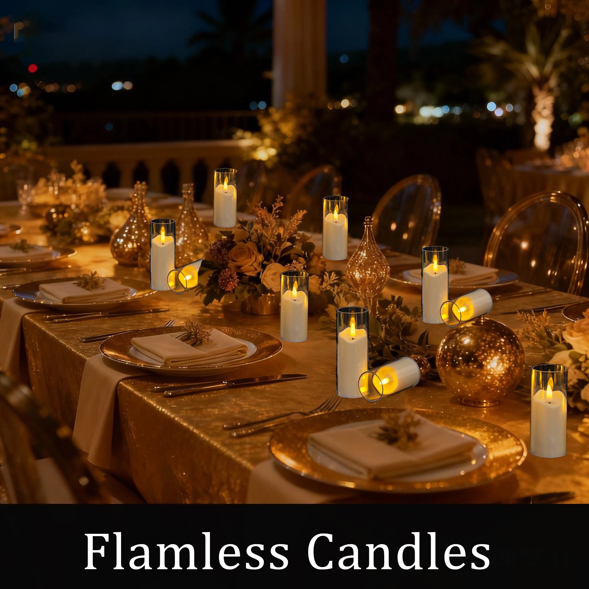 6-180PCS  Led Flameless Artificial Candles Acrylic Cup Led Candles Battery Operated Candle for Wedding Concert Activities Decor