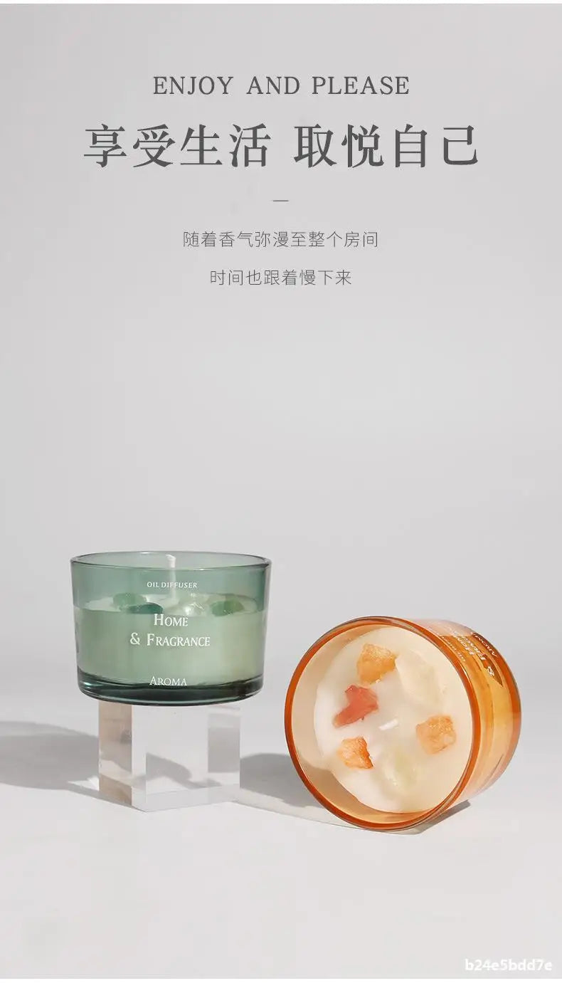 Handcrafted Crystal Scented Candles,  Light-scented Transparent Glass Cup Jar Candles, Festival And Birthday Gifts As Souvenirs
