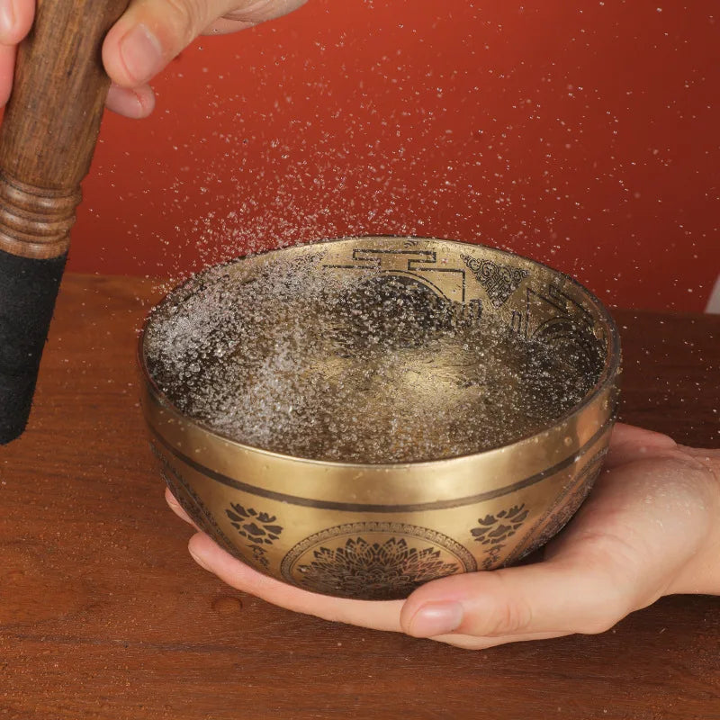 Nepal Handmade Tibetan Bowl Yoga Sound Healing Brass Tibetan Singing Bowls Professional Meditation Bowl Instruments Mindfulness