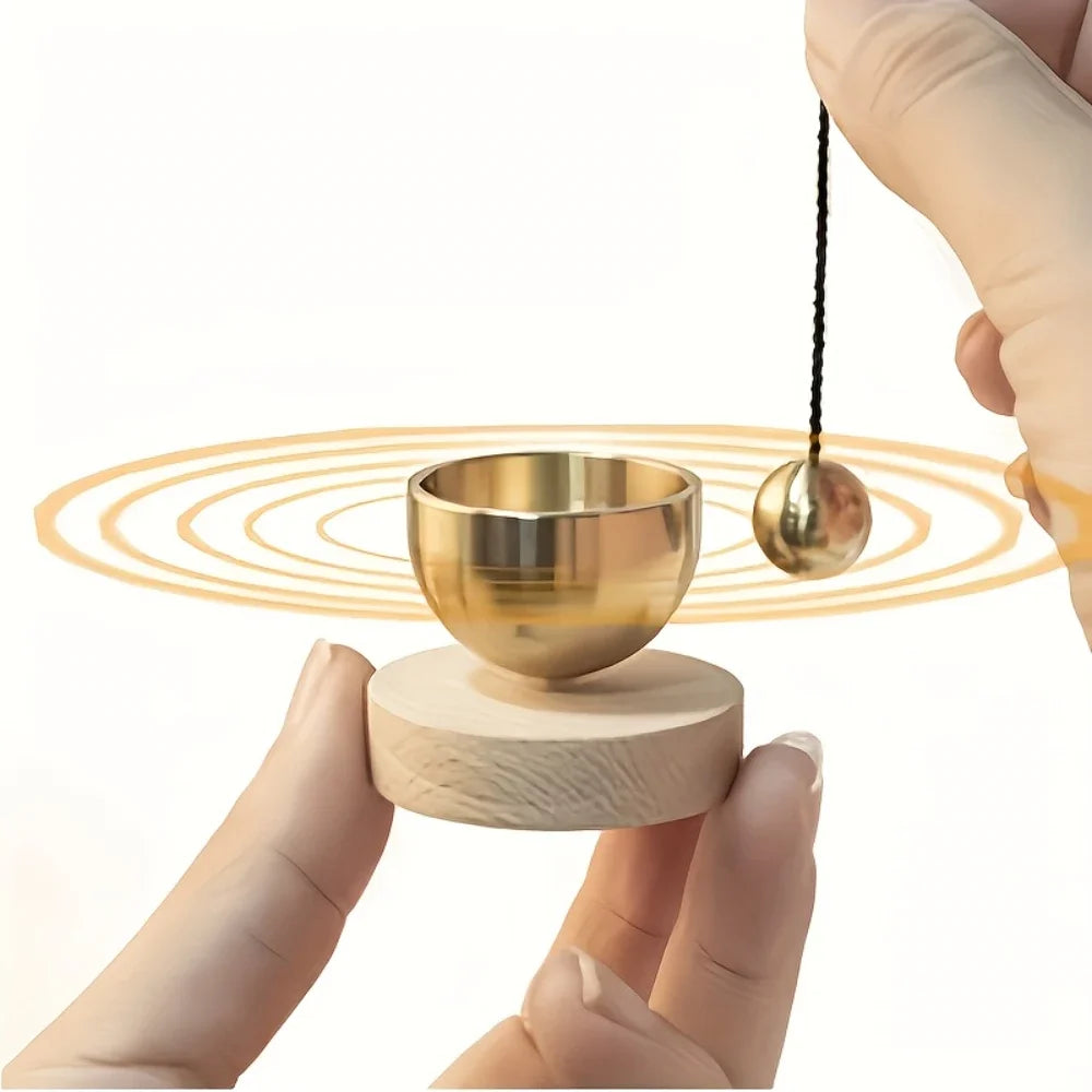 1PC Mini Song Bowl Set Meditation Clear Ringtone Musical Instrument Relax Female Anxiety Anxiety Healing Yoga Reduce Stress Bell